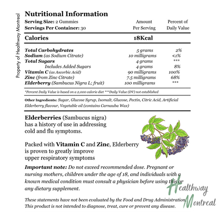 Elderberry with Vitamin C & Zinc - Healthway Montreal